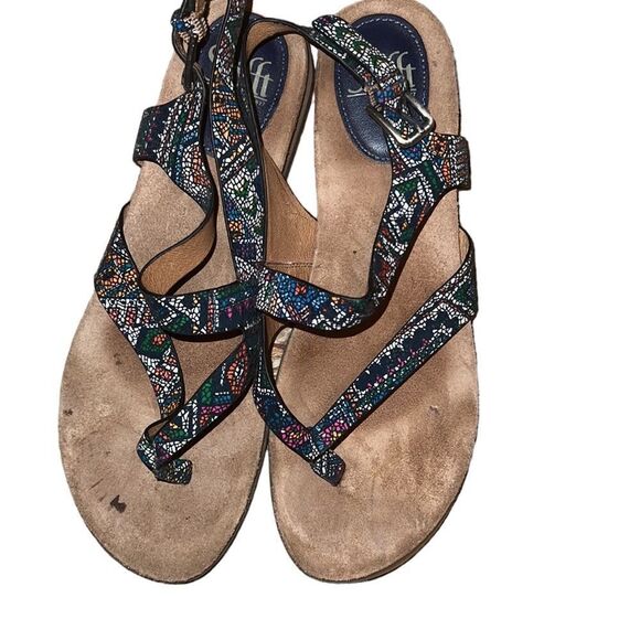 Sofft Blue Multicolored Leather Sandals Size 8 M - Picture 2 of 6
